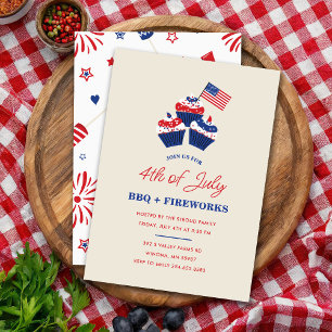4th of July BBQ & Fireworks Celebration Invitation