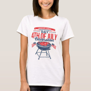 4TH of July BBQ Grill Personalised Family Reunion T-Shirt