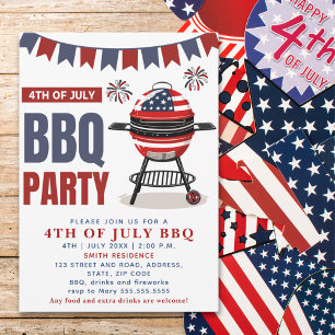 4th of July BBQ - Independence Day Party Invitation