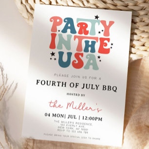 4th Of July BBQ Invitation, 4th of July Invite,4th Invitation