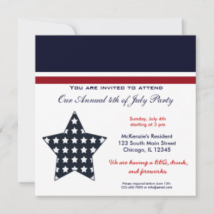 4th of July BBQ Party Invitation