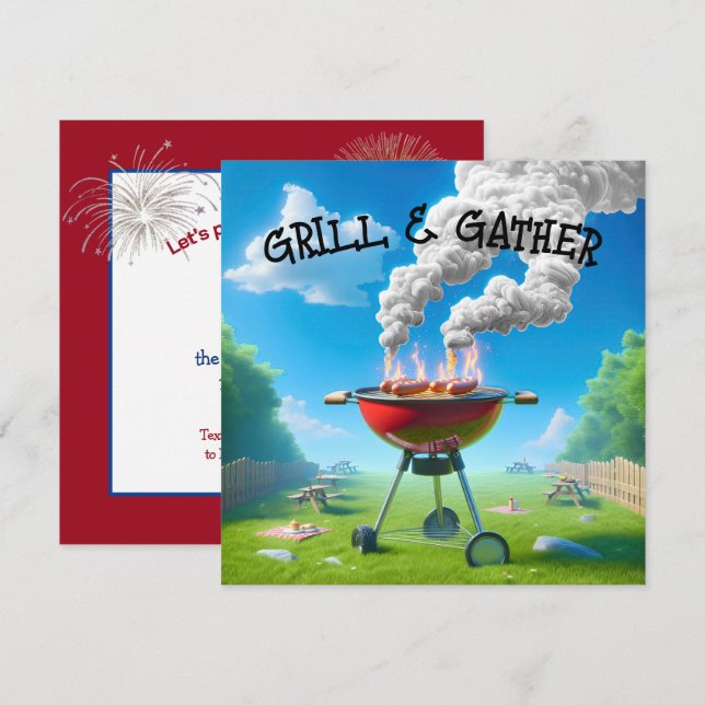 4th Of July BBQ Party Invitation (Front/Back)