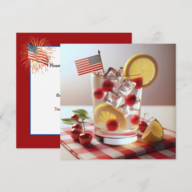 4th of July BBQ Party Invitation (Front/Back)