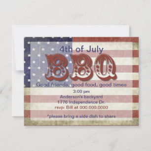 4th of July BBQ Party Invitation
