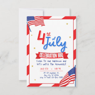 4th of july BBQ party  Invitation