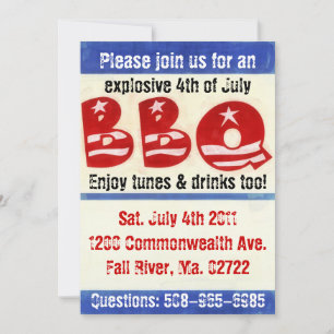4th of July BBQ party invite
