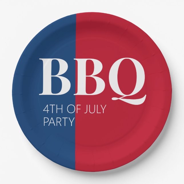 4th of July BBQ Party  Paper Plate (Front)