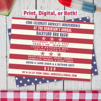 4th of July BBQ Party Patriotic Stars Stripes Flag