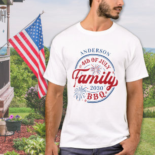 4th Of July BBQ Personalised Family Reunion T-Shirt