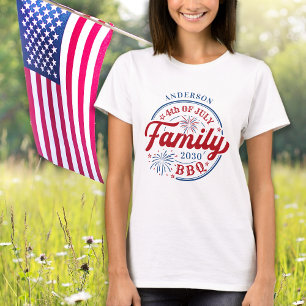 4th Of July BBQ Personalised Family Reunion Unisex T-Shirt