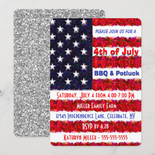 4th of July BBQ & Potluck Invitation