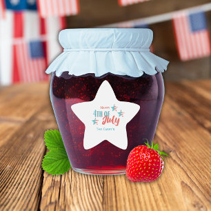 4th of July BBQ Star Sticker