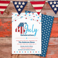 4th of July BBQ Stars Stripes Red White Blue Flag
