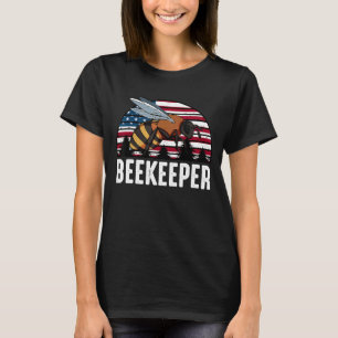 4th Of July Beekeeper Honey Natural American Flag T-Shirt