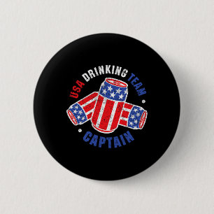 4th Of July Beer Can Flag Usa Drinking Team Tees  6 Cm Round Badge