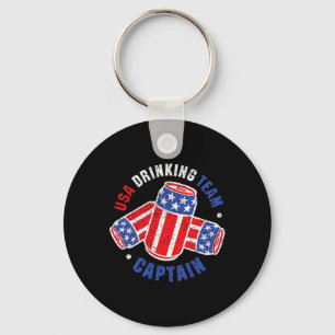 4th Of July Beer Can Flag Usa Drinking Team Tees Key Ring