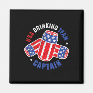 4th Of July Beer Can Flag Usa Drinking Team Tees Magnet