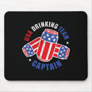 4th Of July Beer Can Flag Usa Drinking Team Tees Mouse Mat