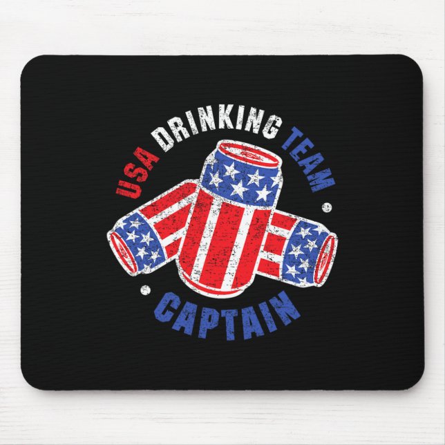 4th Of July Beer Can Flag Usa Drinking Team Tees  Mouse Mat (Front)