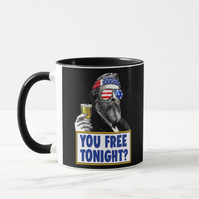 4th Of July Beer USA Flag Women Men Patriotic Mug (Left)