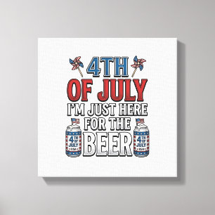 4th of July Beer Vintage Patriotic Shirt Design_1 Canvas Print