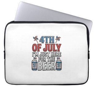 4th of July Beer Vintage Patriotic Shirt Design_1 Laptop Sleeve