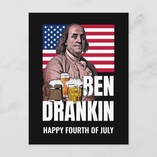 4th of July BEN DRANKIN Holiday Postcard (Front)