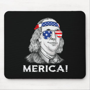 4th Of July Ben Franklin Merica USA Boys Girls Kid Mouse Mat