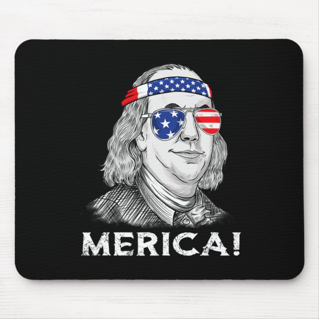 4th Of July Ben Franklin Merica USA Boys Girls Kid Mouse Mat (Front)