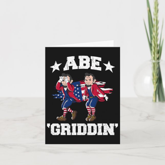 4th Of July Benjamin Franklin Griddy Ben Griddin  Card (Front)