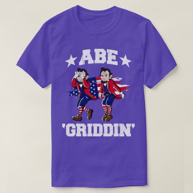 4th of July Benjamin Franklin Griddy Ben Griddin  T-Shirt (Design Front)