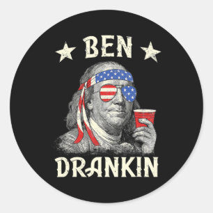 4th of July Benjamin Franklin USa Flag Ben Classic Round Sticker