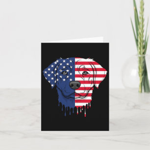 4th of July Bernard Dog AAAmerican Flag Patriotic Card