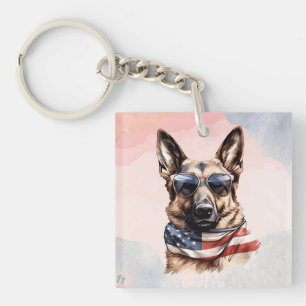 4th Of July Big Dog-70631 Key Ring