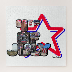 4th Of July Big Letter Star Jigsaw Puzzle