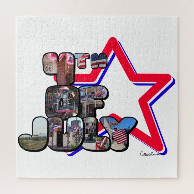 4th Of July Big Letter Star Jigsaw Puzzle (Vertical)