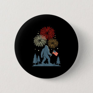 4th of july bigfoot american flag patriotic 6 cm round badge