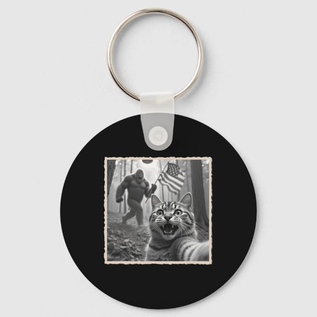 4th Of July Bigfoot And Sasquatch  Key Ring (Front)