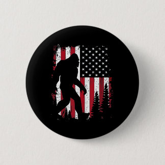 4th Of July Bigfoot Sasquatch American Flag Patrio 6 Cm Round Badge