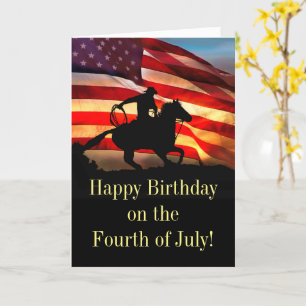4th of July Birthday Country Western Cowboy Card