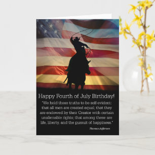 4th of July Birthday Country Western Cowboy Card