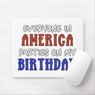4th of July Birthday Funny Mouse Mat