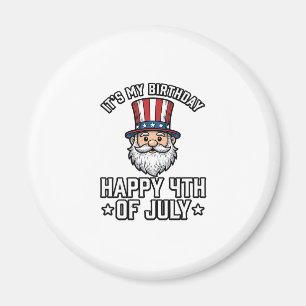 4th of July Birthday Gnome Patriotic Shirt Design_ Magnet