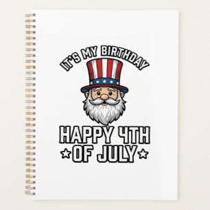 4th of July Birthday Gnome Patriotic Shirt Design_ Planner