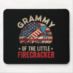 4th Of July Birthday Grammy Of The Little Firecrac Mouse Mat