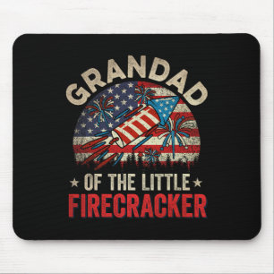 4th Of July Birthday Grandad Of The Little Firecra Mouse Mat