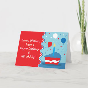 4th of July Birthday Greeting Card