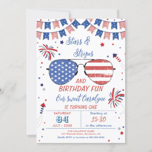 4th of July Birthday Invitation