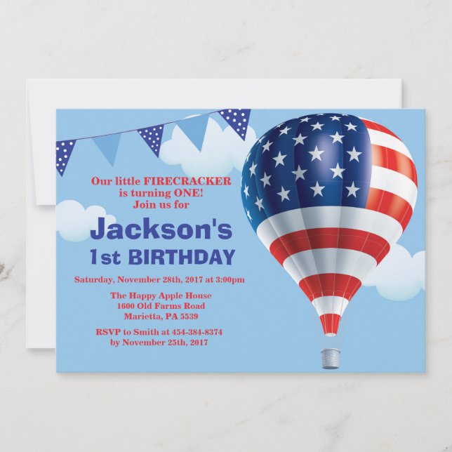 4th of July Birthday Invitation (Front)