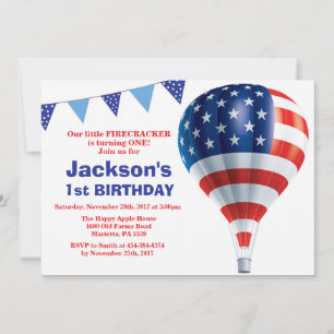 4th of July Birthday Invitation